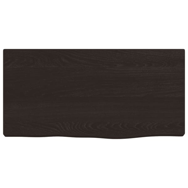 vidaXL væghylde 40x20x2 cm behandlet massivt egetræ mørkebrun