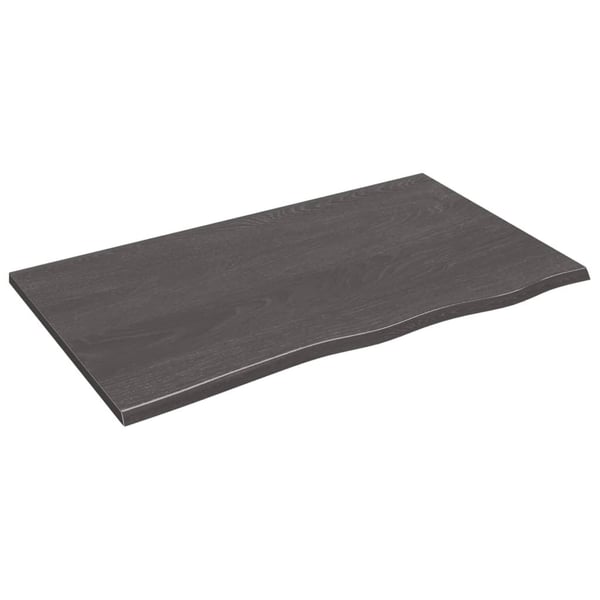 vidaXL væghylde 100x60x2 cm behandlet massivt egetræ mørkebrun