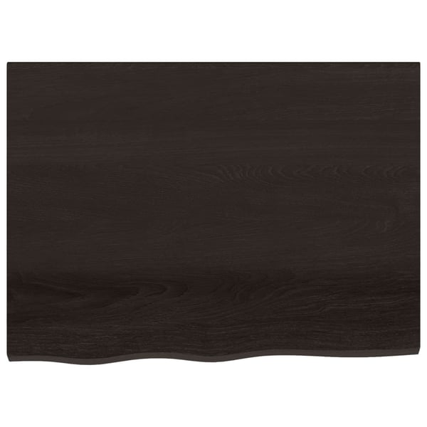 vidaXL væghylde 80x60x(2-6) cm behandlet massivt egetræ mørkebrun