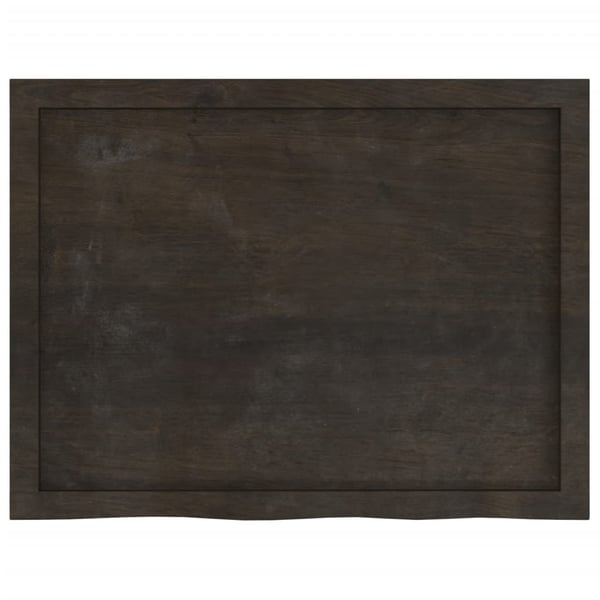 vidaXL væghylde 80x60x(2-6) cm behandlet massivt egetræ mørkebrun