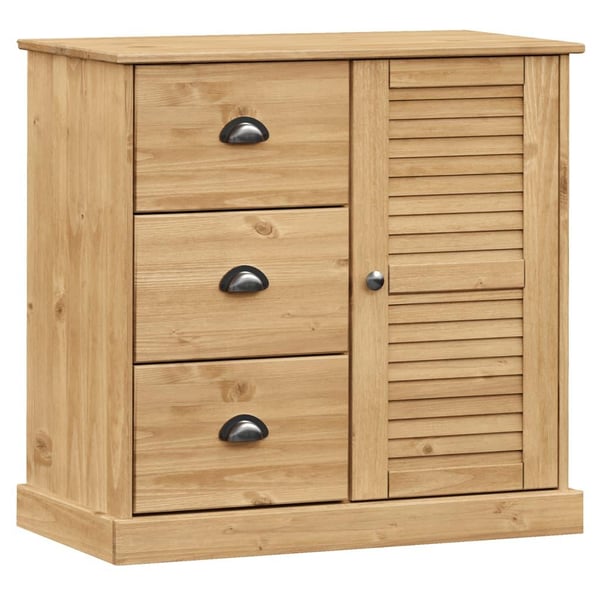 vidaXL Skjenk med skuffer VIGO 78x40x75 cm heltre furu