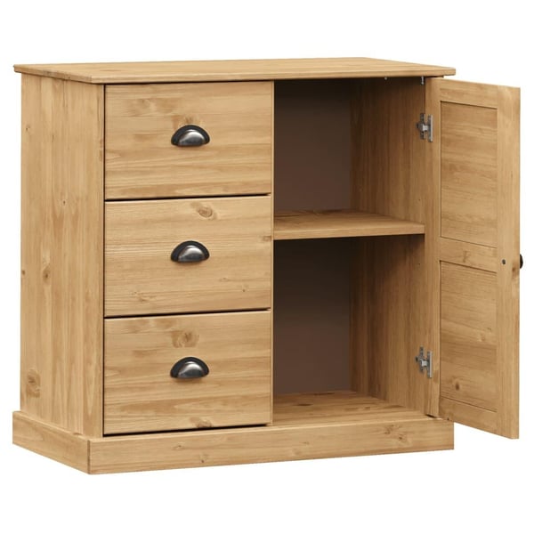 vidaXL Skjenk med skuffer VIGO 78x40x75 cm heltre furu