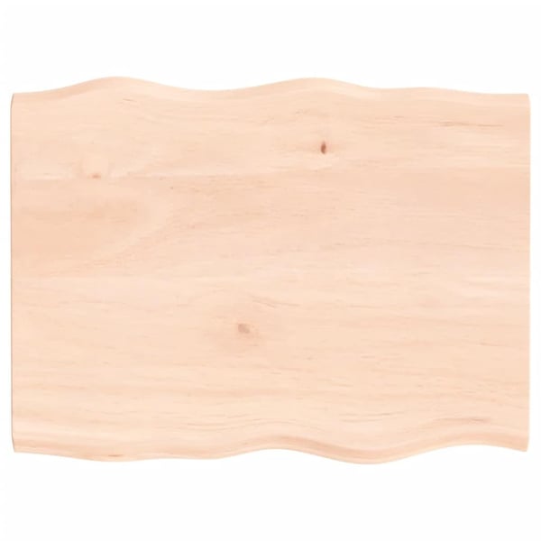 vidaXL Bordplate 80x60x2 cm ubehandlet heltre eik naturlig kant