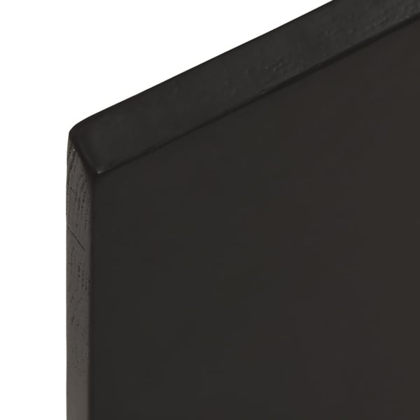vidaXL væghylde 80x10x2 cm behandlet massivt egetræ mørkebrun