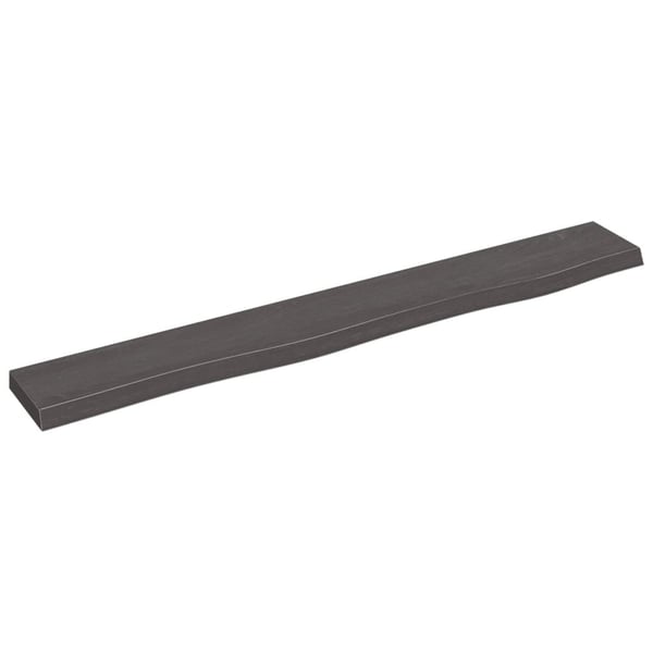 vidaXL væghylde 80x10x2 cm behandlet massivt egetræ mørkebrun