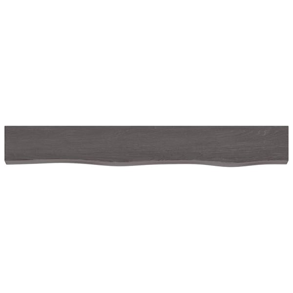 vidaXL væghylde 80x10x2 cm behandlet massivt egetræ mørkebrun