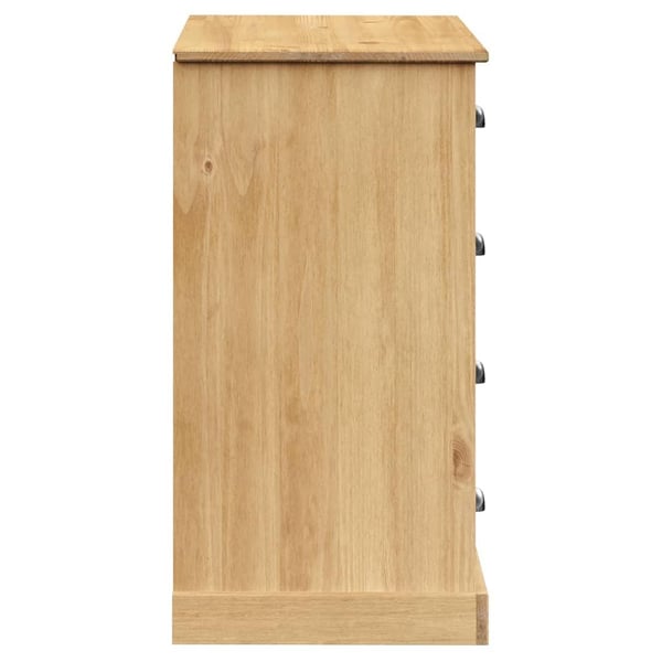 vidaXL Skjenk med skuffer VIGO 113x40x75 cm heltre furu