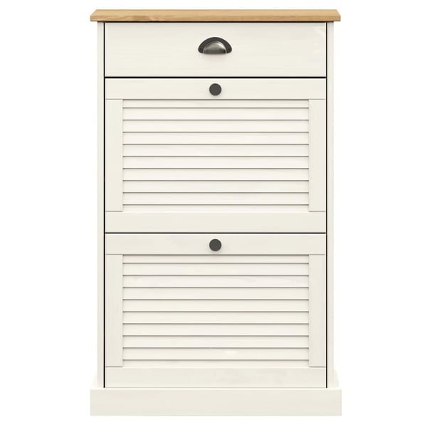vidaXL Skoskap VIGO 60x35x96 cm hvit heltre furu