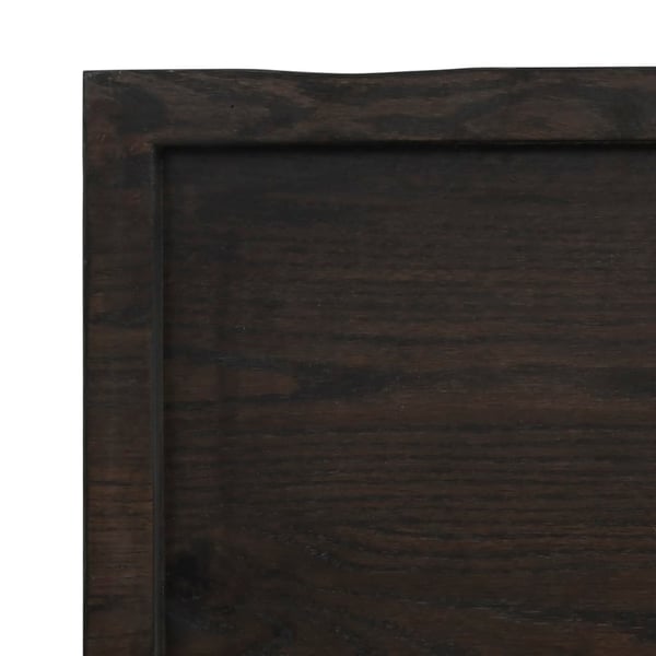 vidaXL væghylde 100x40x(2-6) cm behandlet massivt egetræ mørkebrun