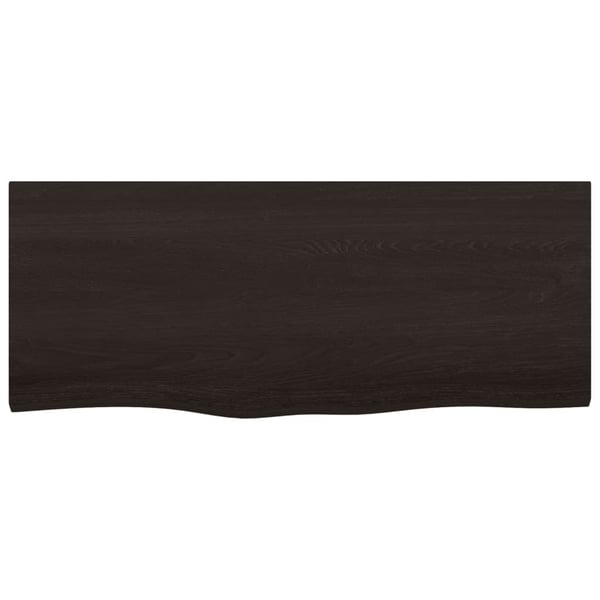 vidaXL væghylde 100x40x(2-6) cm behandlet massivt egetræ mørkebrun