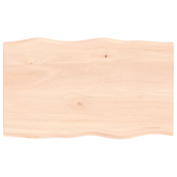 vidaXL Bordplate 100x60x2 cm ubehandlet heltre eik naturlig kant