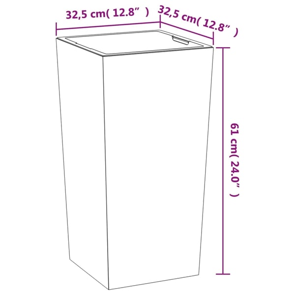 vidaXL Plantekasse med avtakbar potte antrasitt 21 / 49 L PP-betong