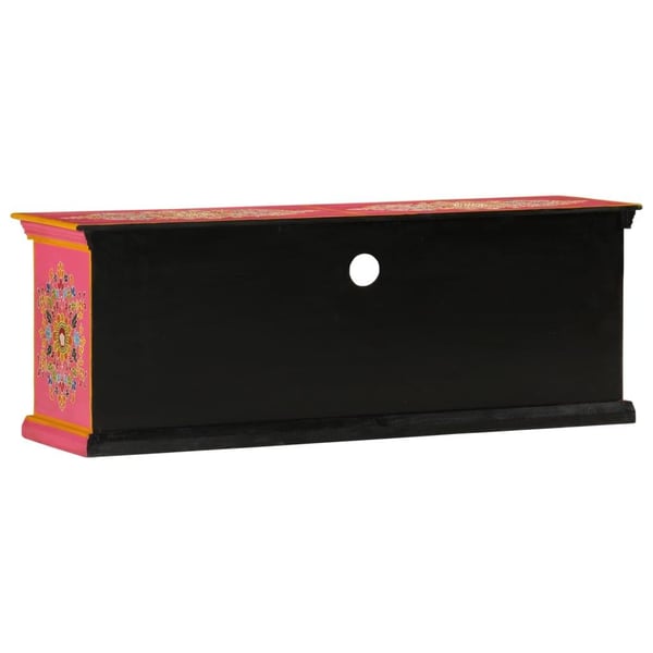 vidaXL tv-bord 110x30x40 cm massivt mangotræ lyserød