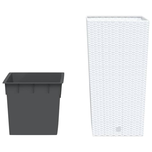 vidaXL Blomkruka med avtagbar insida vit 21/49 L PP-rotting