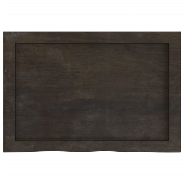 vidaXL Vegghylle mørkebrun 60x40x(2-4) cm behandlet heltre eik