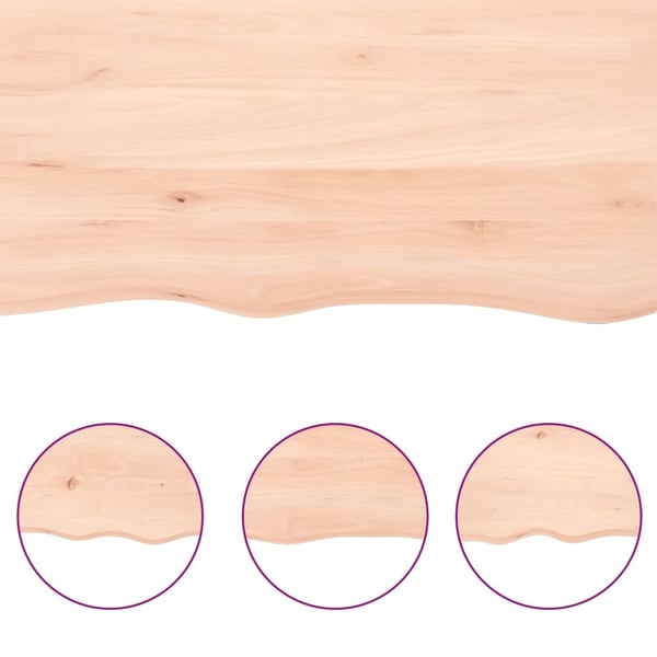 vidaXL Bordplate 100x50x2 cm ubehandlet heltre eik naturlig kant