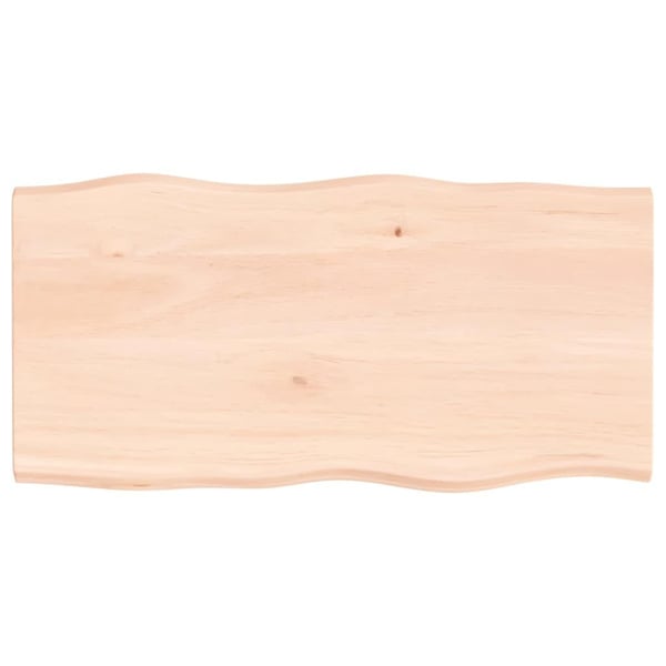 vidaXL Bordplate 100x50x2 cm ubehandlet heltre eik naturlig kant