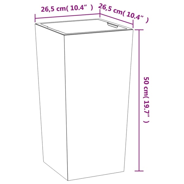 vidaXL Plantekasse med avtakbar potte antrasitt 11 / 26,5 L PP-betong
