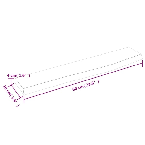 vidaXL Vegghylle mørkebrun 60x10x4 cm behandlet heltre eik