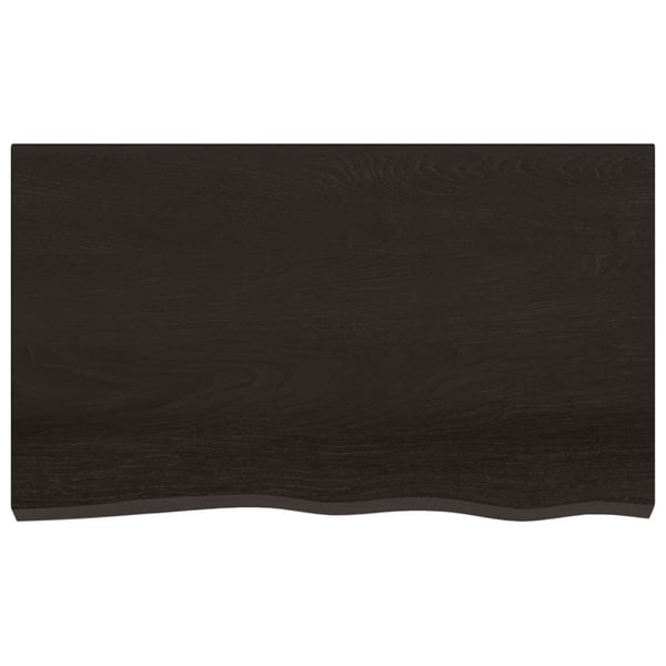 vidaXL væghylde 100x60x(2-6) cm behandlet massivt egetræ mørkebrun