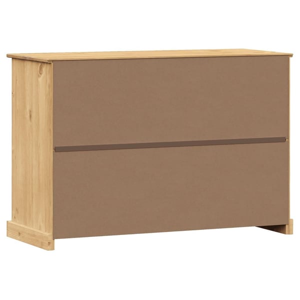 vidaXL Skjenk med skuffer VIGO 113x40x75 cm heltre furu