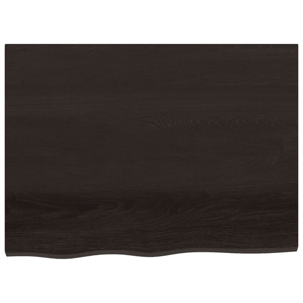 vidaXL væghylde 80x60x(2-4) cm behandlet massivt egetræ mørkebrun