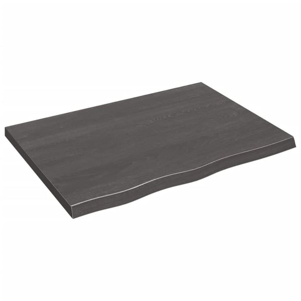 vidaXL væghylde 80x60x(2-4) cm behandlet massivt egetræ mørkebrun