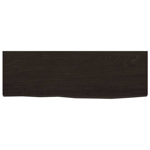vidaXL væghylde 60x20x2 cm behandlet massivt egetræ mørkebrun