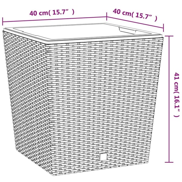 vidaXL Plantekasse med avtakbar potte antrasitt 37 / 64 L PP rotting
