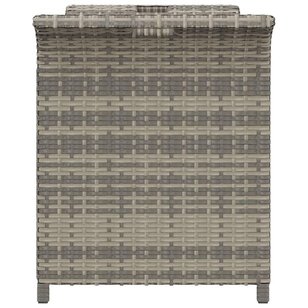 vidaXL havebænk med hynde 116x46x57 cm polyrattan grå