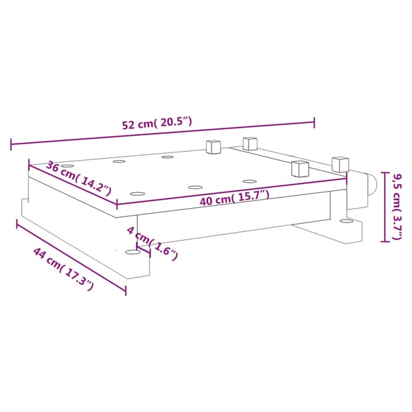vidaXL arbejdsbord med skruestik 52x44x9,5 cm massivt akacietræ