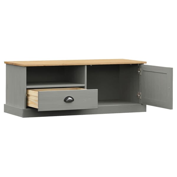 vidaXL TV-benk VIGO grå 106x40x40 cm heltre furu