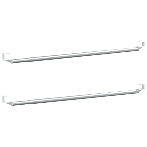 vidaXL gardinstænger 2 stk. 40-60 cm aluminium hvid og sølvfarvet