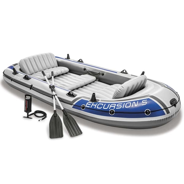 INTEX Excursion 5 Oppblåsbar båt med årer og pumpe 68325NP