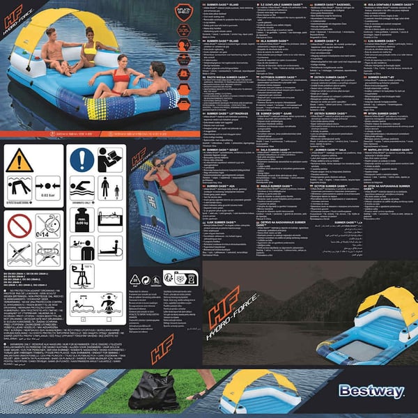 Bestway Hydro Force Uppblåsbar flotte 305x186x58 cm