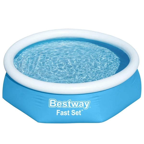 Bestway Oppblåsbart svømmebasseng Fast Set rundt 244x61 cm 57265