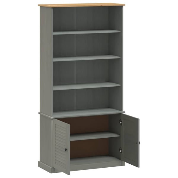 vidaXL bogreol VIGO 85x35x170 cm massivt fyrretræ grå