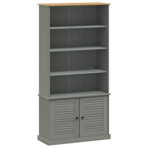vidaXL bogreol VIGO 85x35x170 cm massivt fyrretræ grå