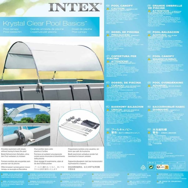 INTEX poolbaldakin lysegrå