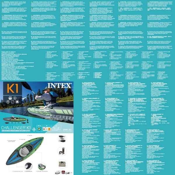 INTEX Oppblåsbar kajakk Challenger K1 274x76x33 cm 68305NP