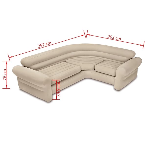 INTEX Oppblåsbar hjørnesofa 257x203x76 cm 68575NP