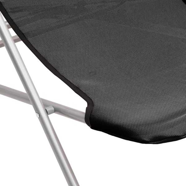 vidaXL Foldbare strandstoler 2 stk svart textilene pulverlakkert stål