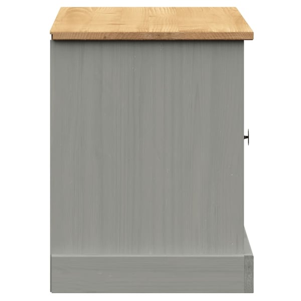 vidaXL skobænk VIGO 106x35x45 cm massivt fyrretræ grå