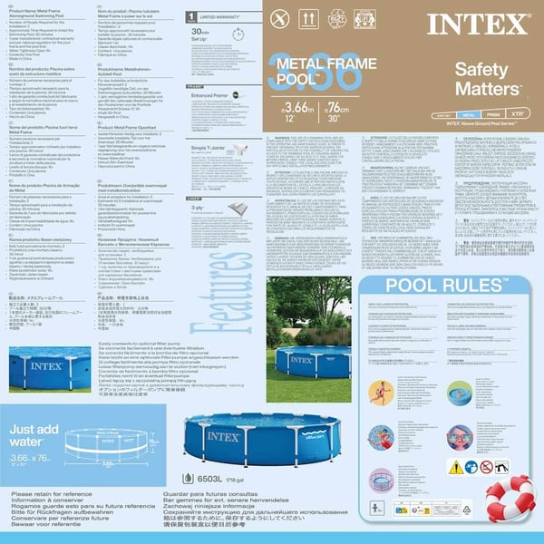 INTEX Svømmebasseng Metal Frame 366x76 cm 28210NP