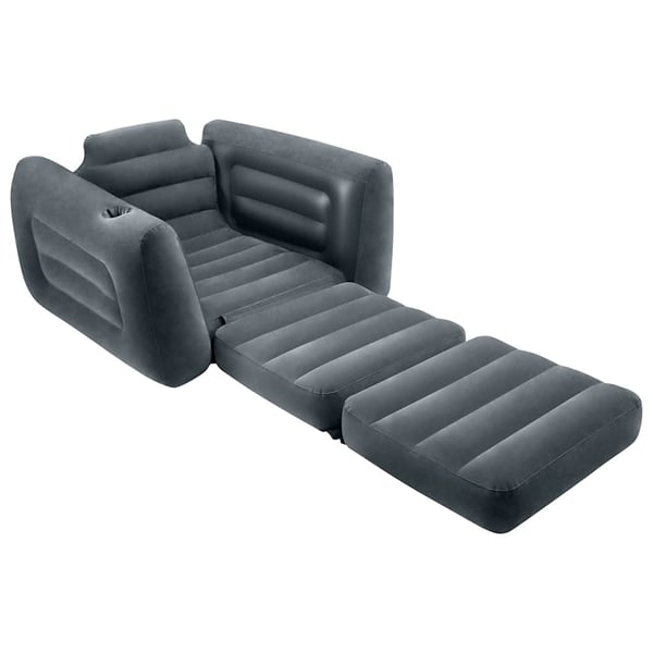 INTEX oppustelig stol med udtræk 117x224x66 cm mørkegrå