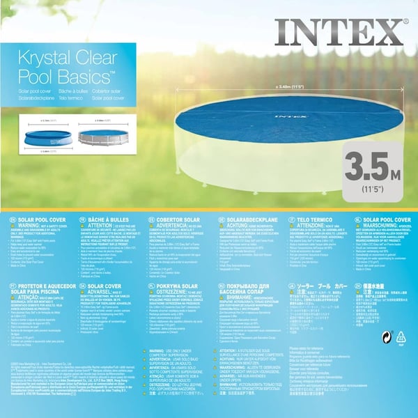 INTEX solopvarmet poolovertræk 366 cm rundt 29022