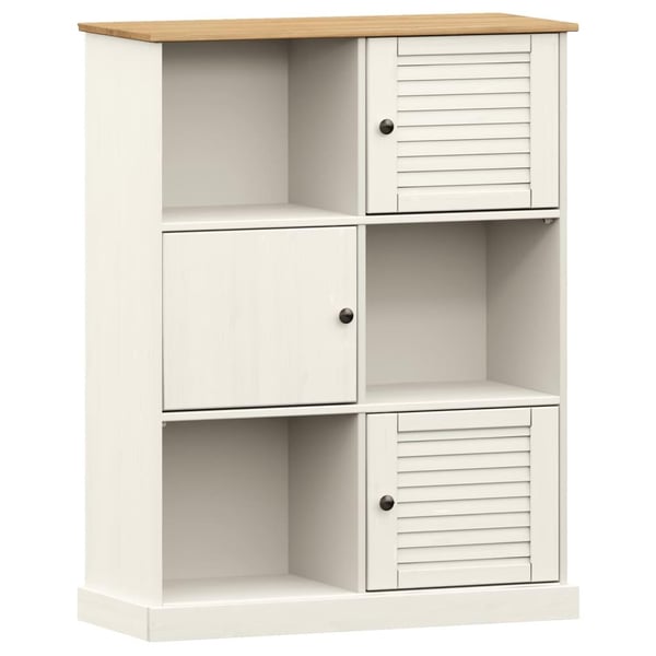 vidaXL Bokhylla VIGO vit 90x35x114,5 cm massiv furu