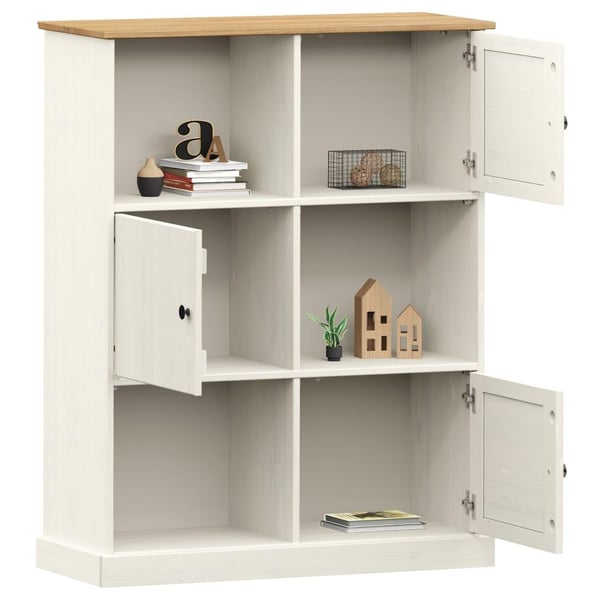 vidaXL Bokhylla VIGO vit 90x35x114,5 cm massiv furu