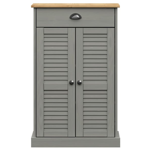 vidaXL Skoskap VIGO grå 60x35x96 cm heltre furu