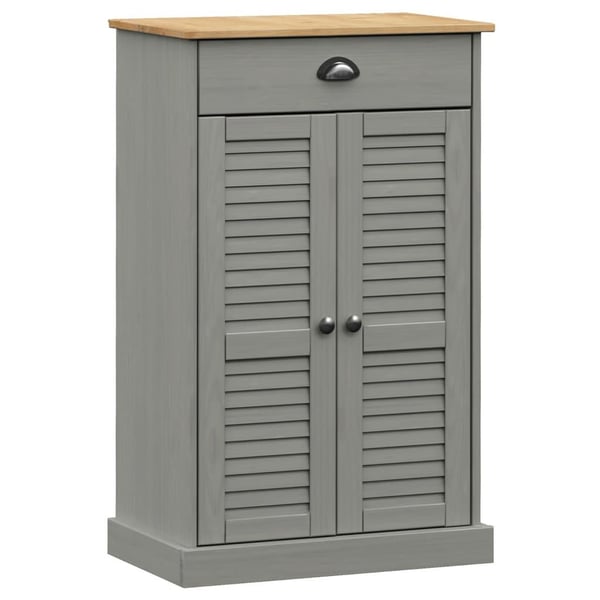 vidaXL Skoskap VIGO grå 60x35x96 cm heltre furu